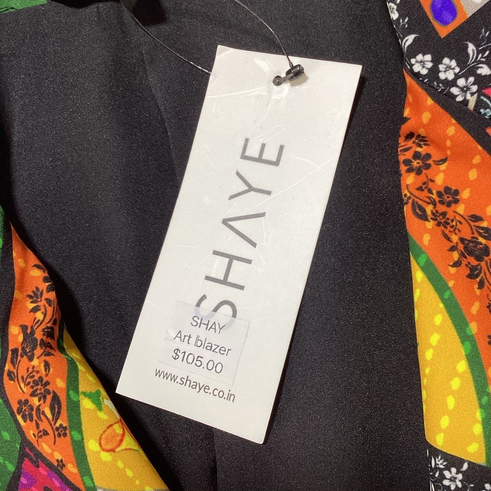 Women's Colorful Patchwork Blazer - Picture 7 of 11